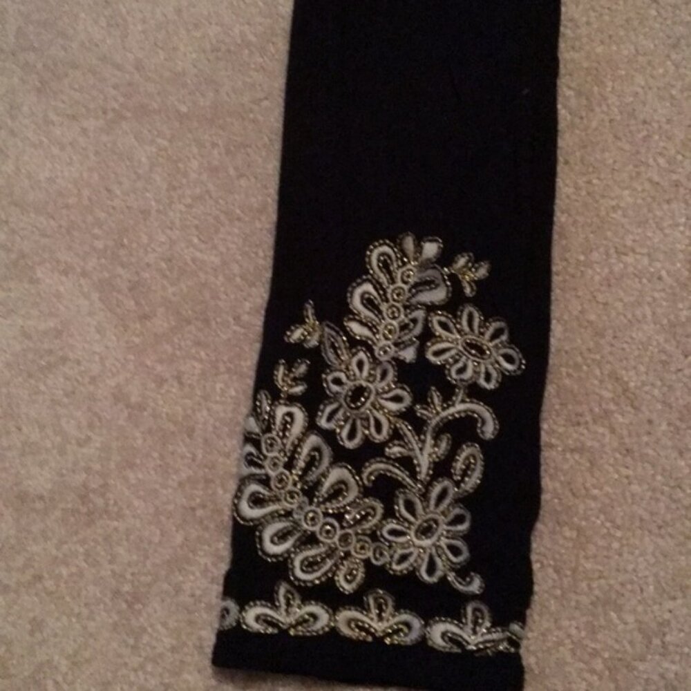 INC International Concepts Embroidered Gold DRESS Stretchy Flattering Petite - Picture 5 of 6